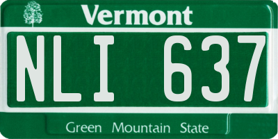 VT license plate NLI637