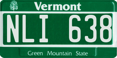 VT license plate NLI638