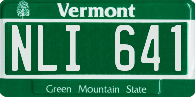 VT license plate NLI641
