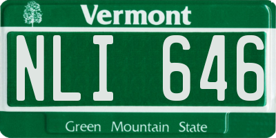 VT license plate NLI646