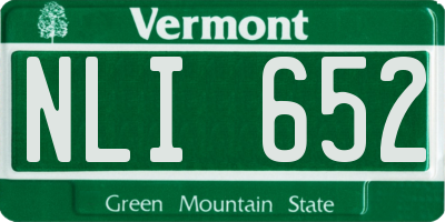 VT license plate NLI652