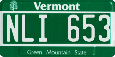 VT license plate NLI653