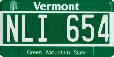 VT license plate NLI654