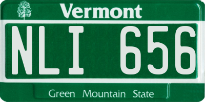 VT license plate NLI656