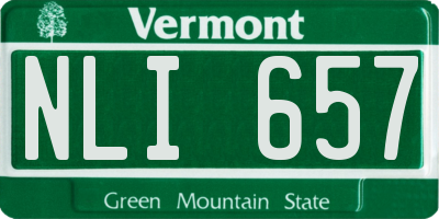 VT license plate NLI657