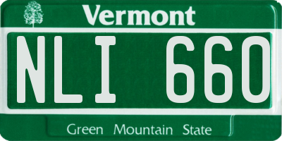 VT license plate NLI660