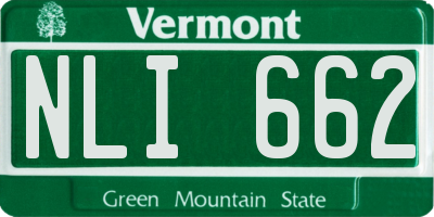 VT license plate NLI662