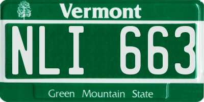VT license plate NLI663