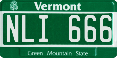 VT license plate NLI666
