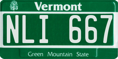 VT license plate NLI667