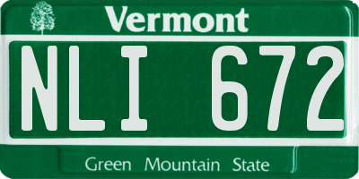 VT license plate NLI672