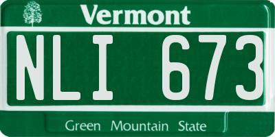 VT license plate NLI673