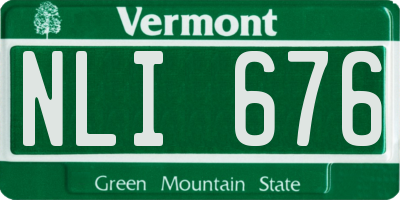 VT license plate NLI676