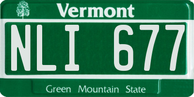 VT license plate NLI677