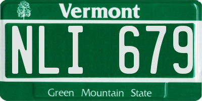 VT license plate NLI679