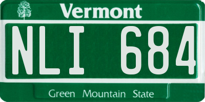 VT license plate NLI684