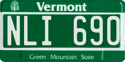 VT license plate NLI690