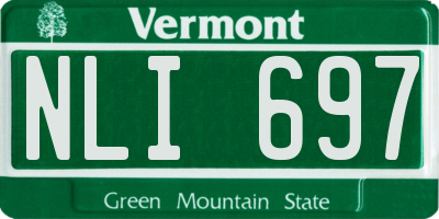 VT license plate NLI697