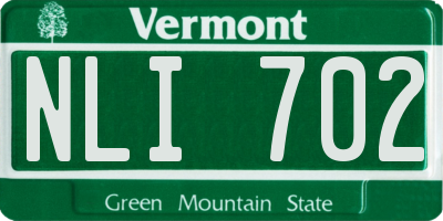 VT license plate NLI702