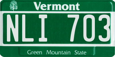 VT license plate NLI703
