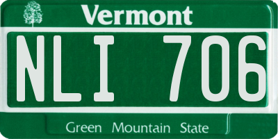 VT license plate NLI706