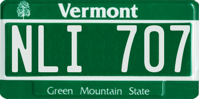 VT license plate NLI707