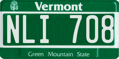 VT license plate NLI708