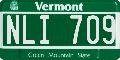 VT license plate NLI709