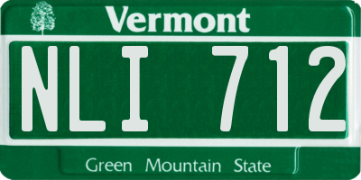 VT license plate NLI712