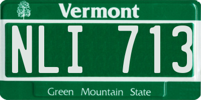 VT license plate NLI713