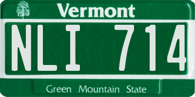 VT license plate NLI714