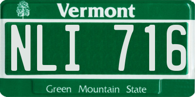 VT license plate NLI716