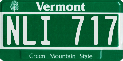 VT license plate NLI717