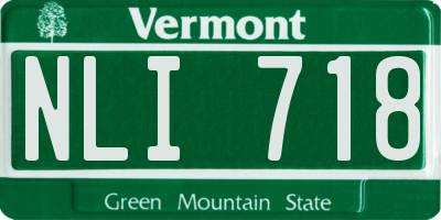 VT license plate NLI718