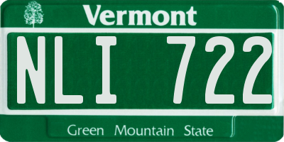 VT license plate NLI722