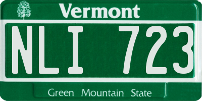 VT license plate NLI723