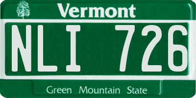 VT license plate NLI726