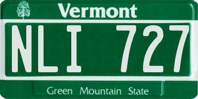 VT license plate NLI727