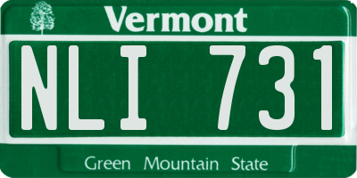 VT license plate NLI731