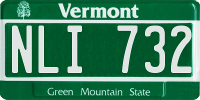 VT license plate NLI732