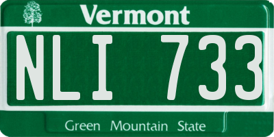 VT license plate NLI733