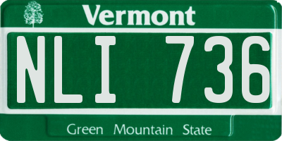 VT license plate NLI736