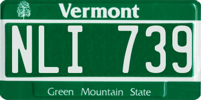 VT license plate NLI739
