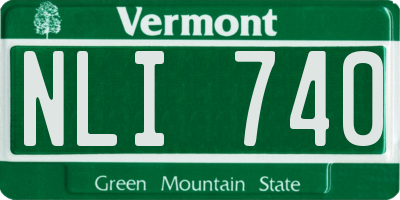 VT license plate NLI740