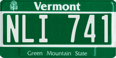 VT license plate NLI741