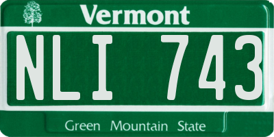 VT license plate NLI743