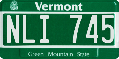 VT license plate NLI745