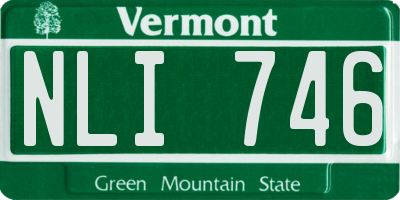 VT license plate NLI746
