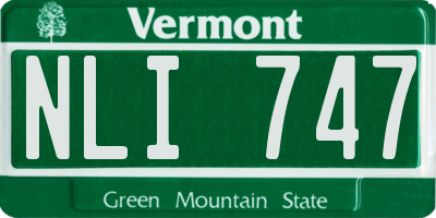 VT license plate NLI747