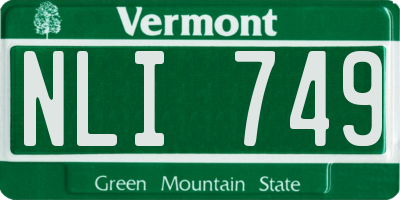 VT license plate NLI749